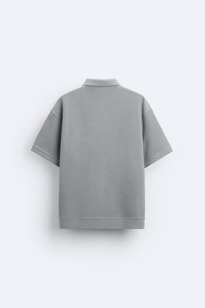 Kurzärmeliges Poloshirt in Cremeweiß – Minimalistisch und Bequem