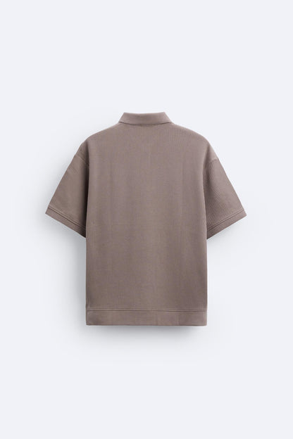 Kurzärmeliges Poloshirt in Cremeweiß – Minimalistisch und Bequem