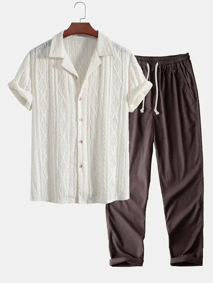 Stylisches Herren Sommer-Set | Zweiteiler aus Frottee-Stoff