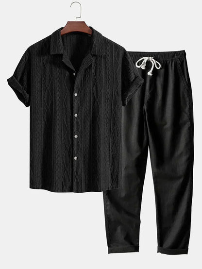 Stylisches Herren Sommer-Set | Zweiteiler aus Frottee-Stoff