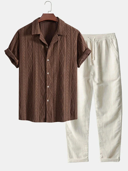 Stylisches Herren Sommer-Set | Zweiteiler aus Frottee-Stoff