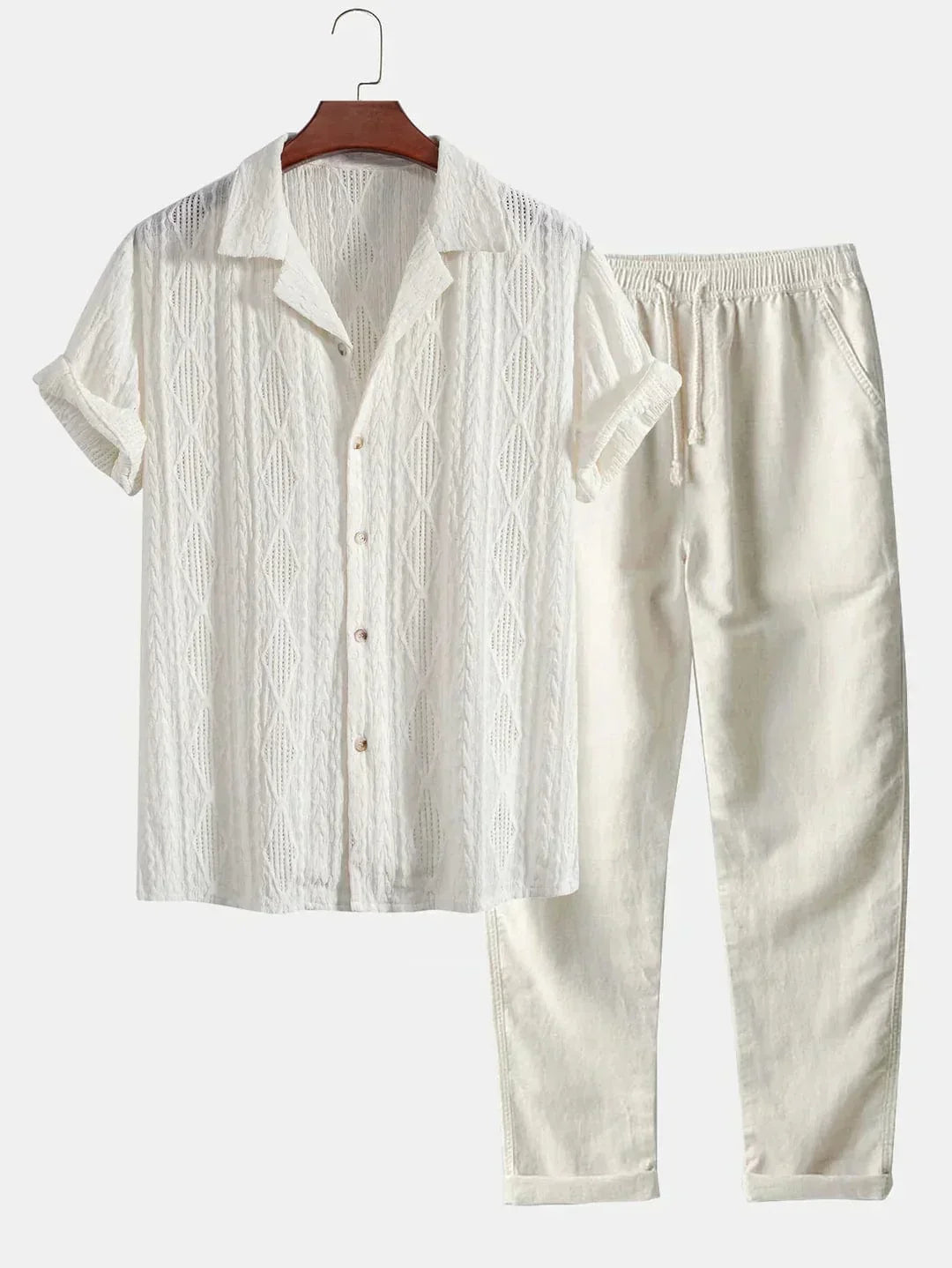 Stylisches Herren Sommer-Set | Zweiteiler aus Frottee-Stoff