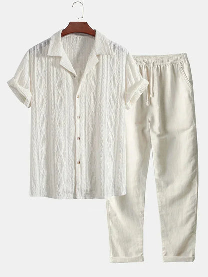 Stylisches Herren Sommer-Set | Zweiteiler aus Frottee-Stoff
