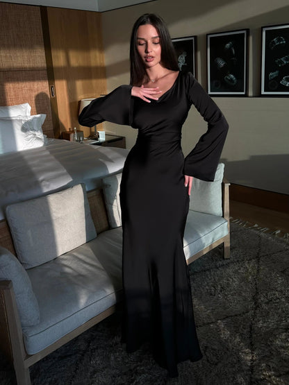 Sophie | Langärmliges Maxikleid – Fließender Schnitt für Eleganz und Komfort