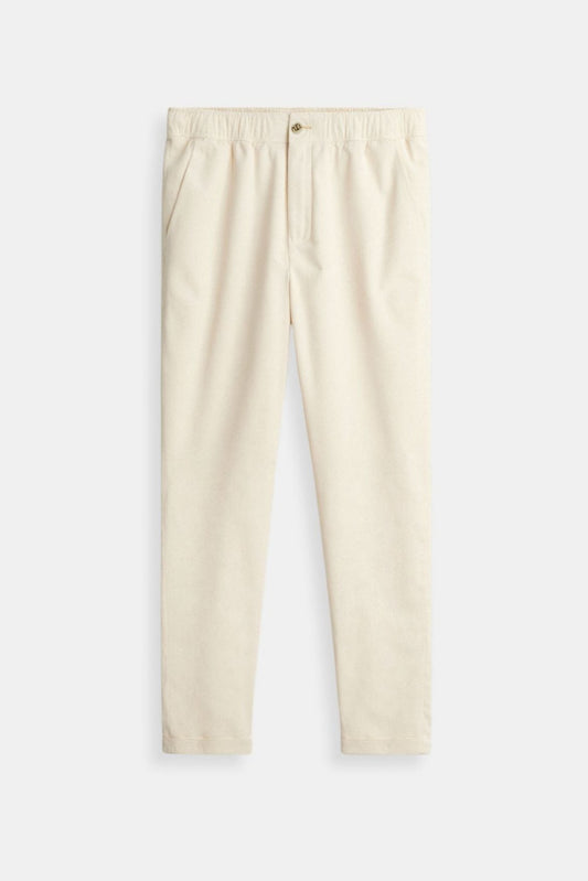 Killian | Beige Herren-Hose mit elastischem Bund und Knopfverschluss
