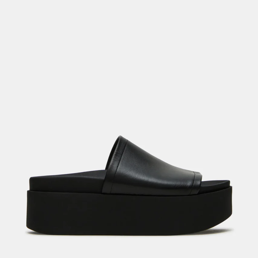 Nora™ | Leder-Plateau-Sandale mit breitem Riemen
