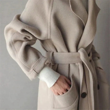 Luré | Langer Wollmantel für Damen
