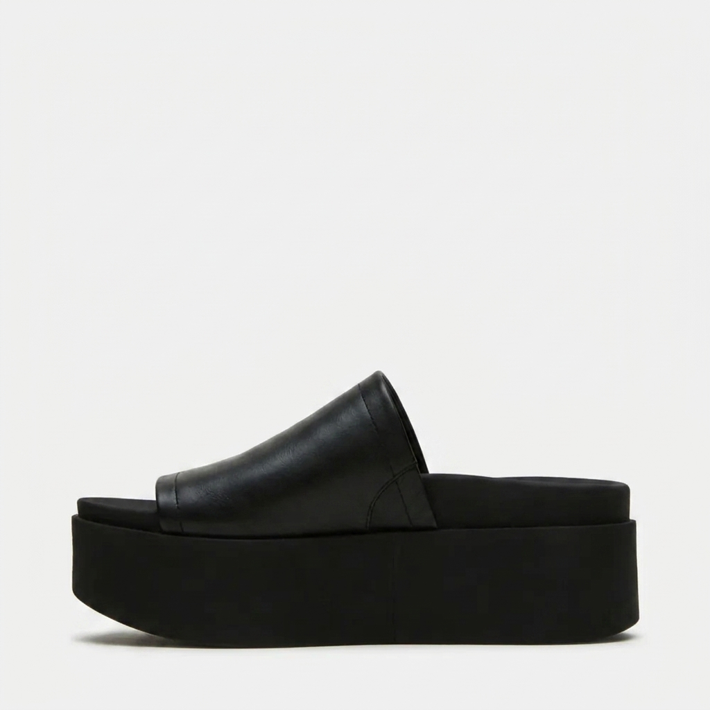 Nora™ | Leder-Plateau-Sandale mit breitem Riemen