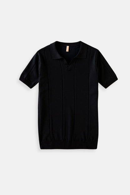 Retro-Strick-Poloshirt in Mintgrün