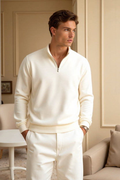 Minimalistischer Fleece-Pullover mit Reißverschluss – Wärme & Stil vereint