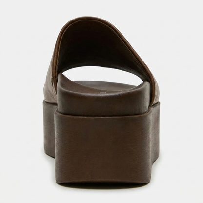 Nora™ | Leder-Plateau-Sandale mit breitem Riemen