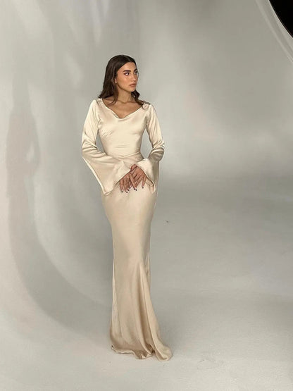 Sophie | Langärmliges Maxikleid – Fließender Schnitt für Eleganz und Komfort