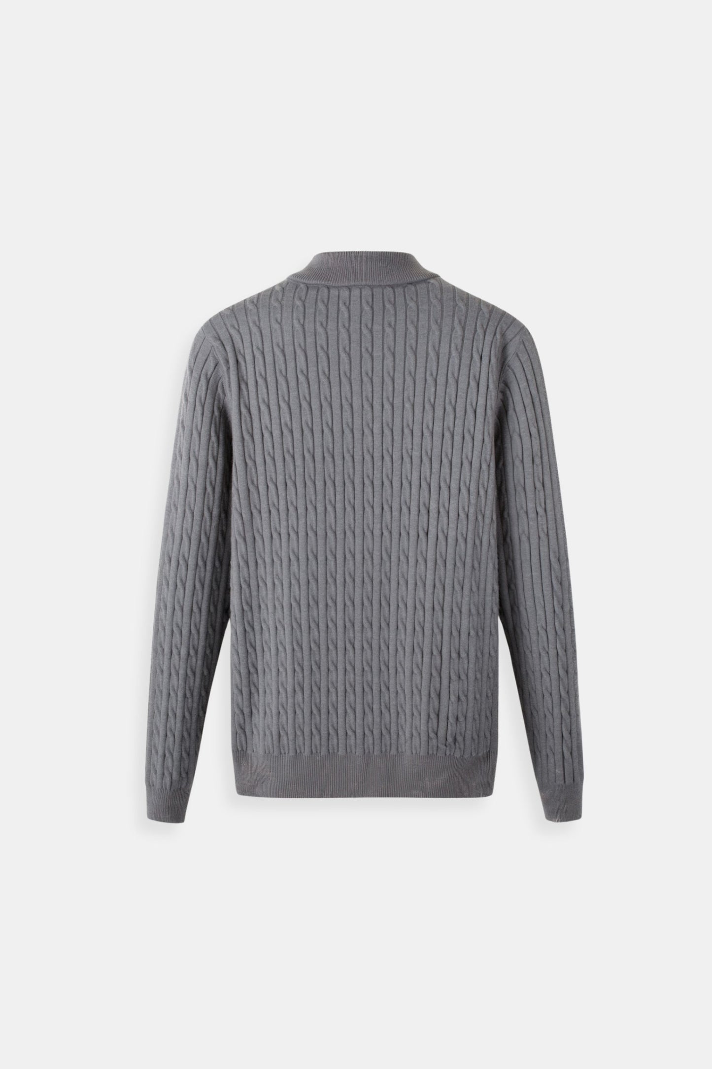 Eleganter Zopfstrickpullover mit Reißverschluss