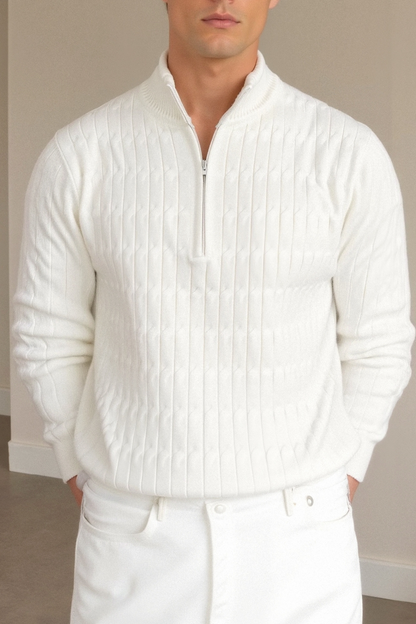 Liam | Klassischer Strickpullover mit Reißverschluss – Eleganter & Warmer Winterstil