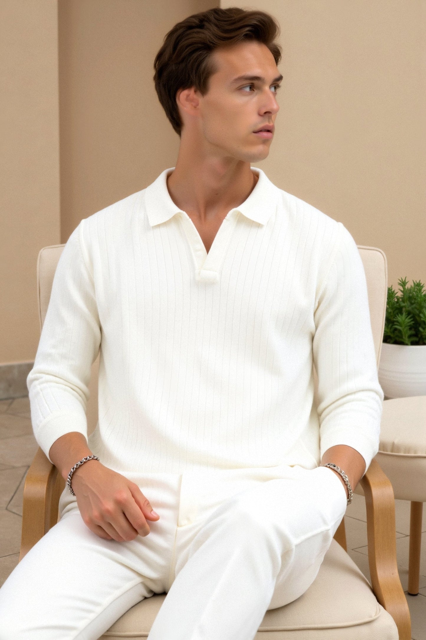 Minimalistisches Strick-Poloshirt | Eleganz & Komfort in Perfektion