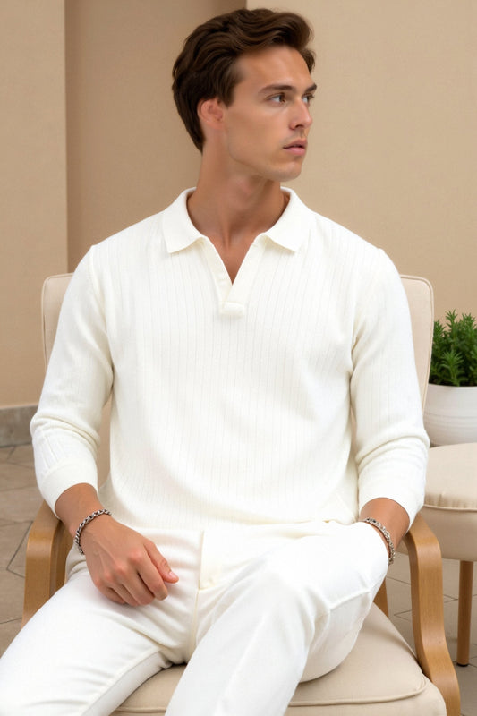 Minimalistisches Strick-Poloshirt | Eleganz & Komfort in Perfektion