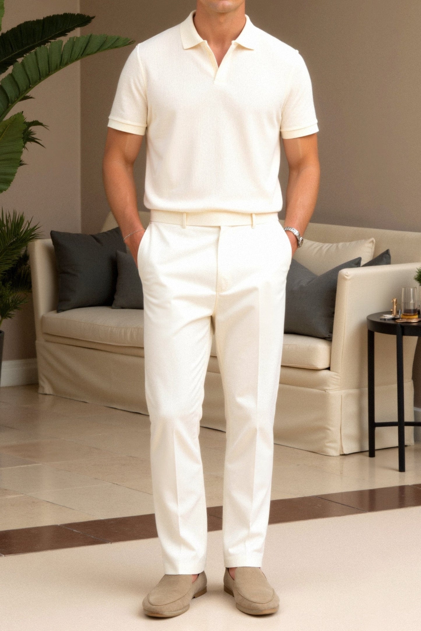 Herren-Poloshirt in Beige – Elegant & Zeitlos
