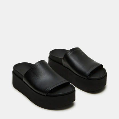 Nora™ | Leder-Plateau-Sandale mit breitem Riemen