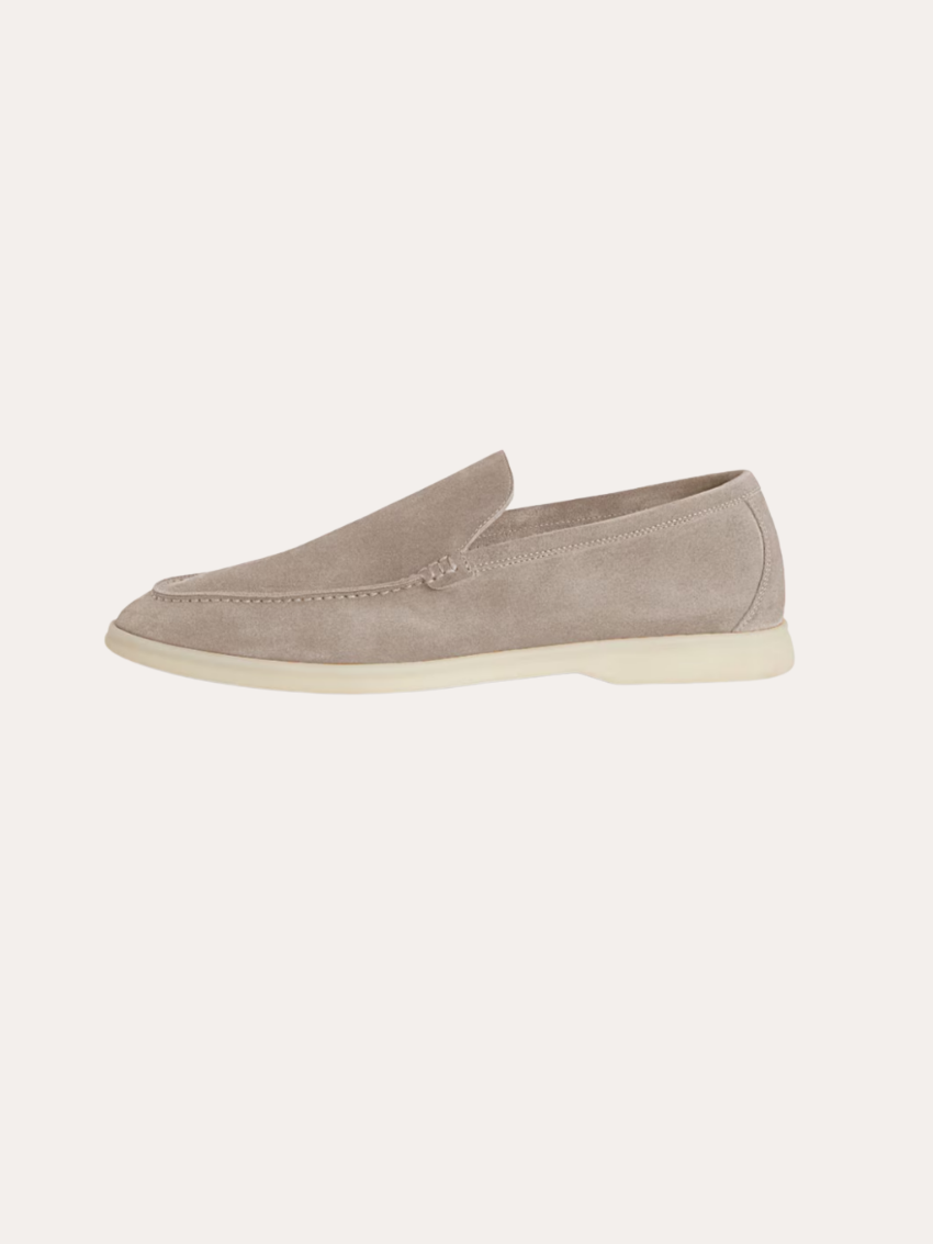 Eleganter Beige Herren Loafer aus Echtem Wildleder