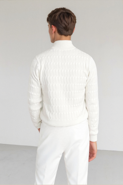 Liam | Klassischer Strickpullover mit Reißverschluss – Eleganter & Warmer Winterstil
