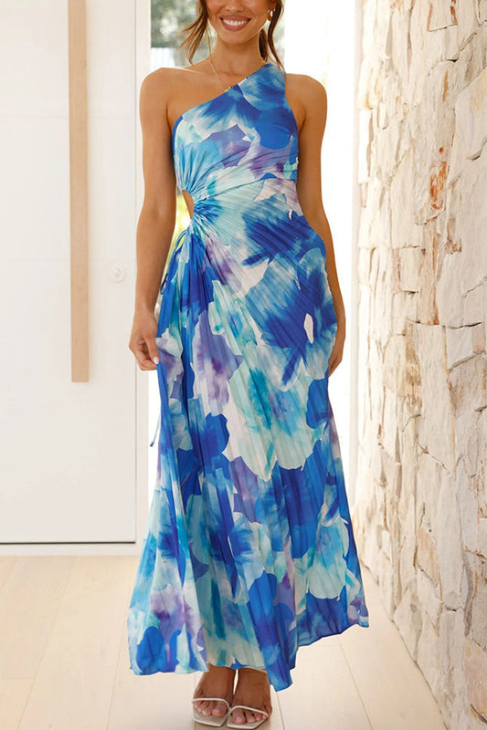 One-Shoulder Maxikleid – Asymmetrisches Sommerkleid mit Cut-Out & fließendem Rock