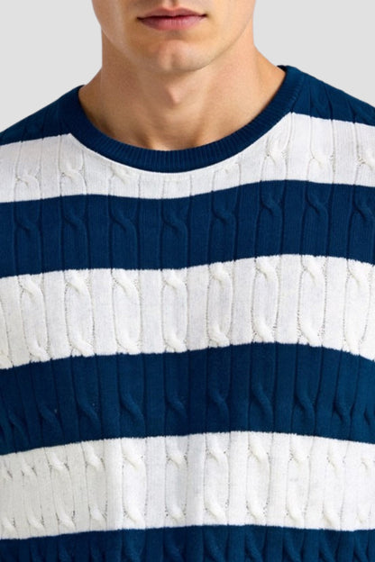 Gestreifter Herren-Pullover mit kurzen Ärmeln – Stilvoll &amp; Bequem