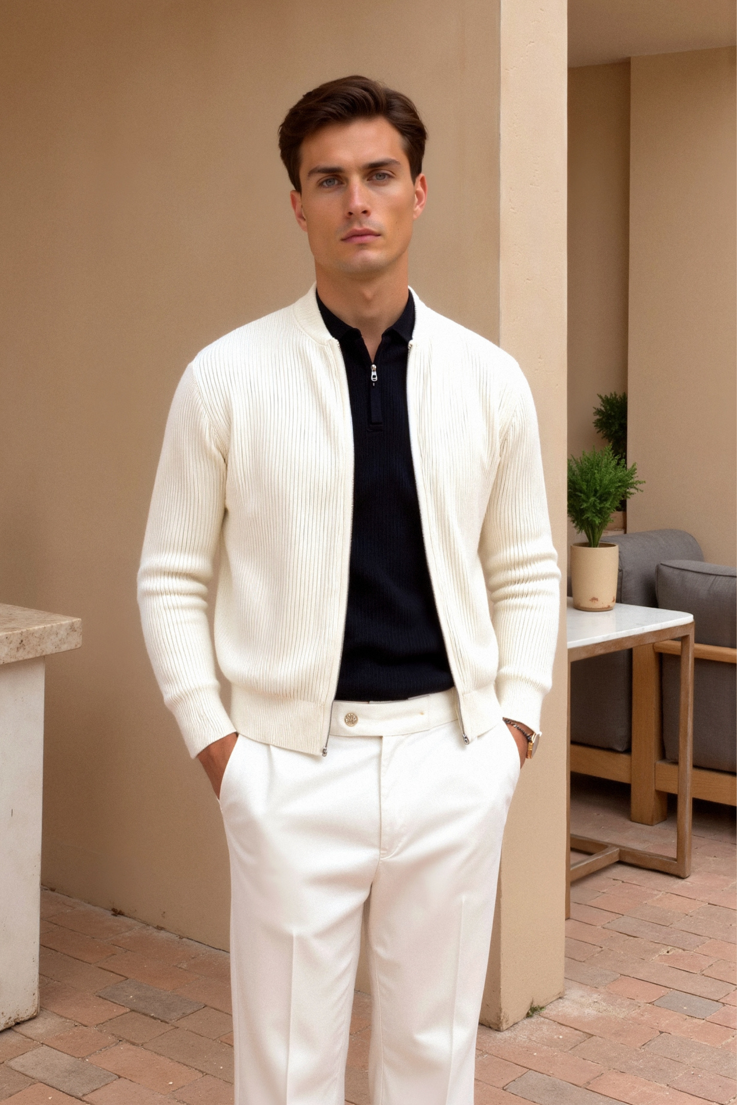 Elegante Minimalistische Strickjacke mit Reißverschluss | Stil & Komfort vereint