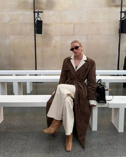 Ella | Wildleder Trenchcoat