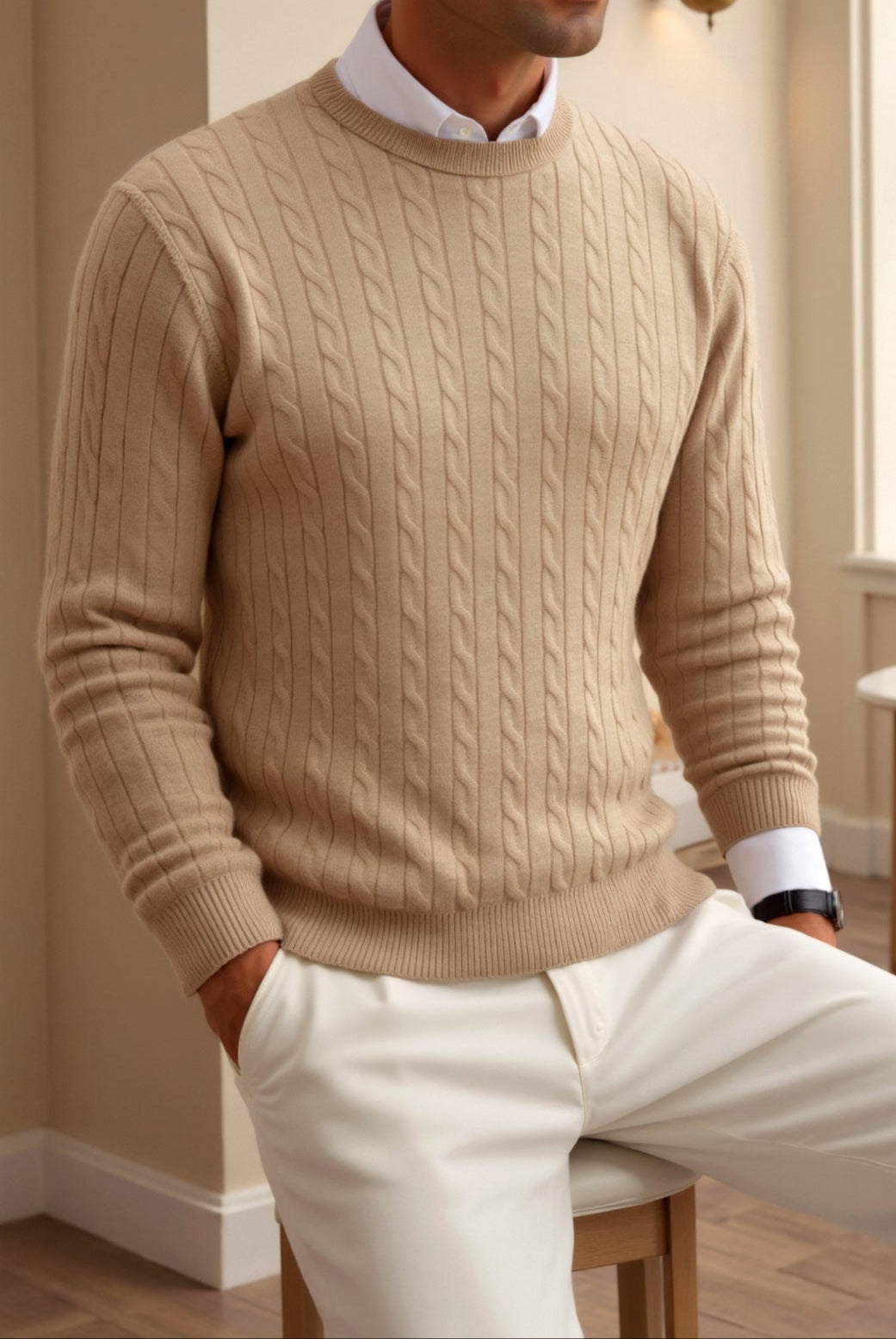 Klassischer Zopfstrickpullover | Eleganz trifft auf Komfort