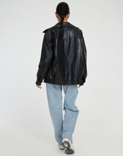 Sophia | Oversized PU-Lederjacke Damen – Modischer Look, Hochwertiges Kunstleder