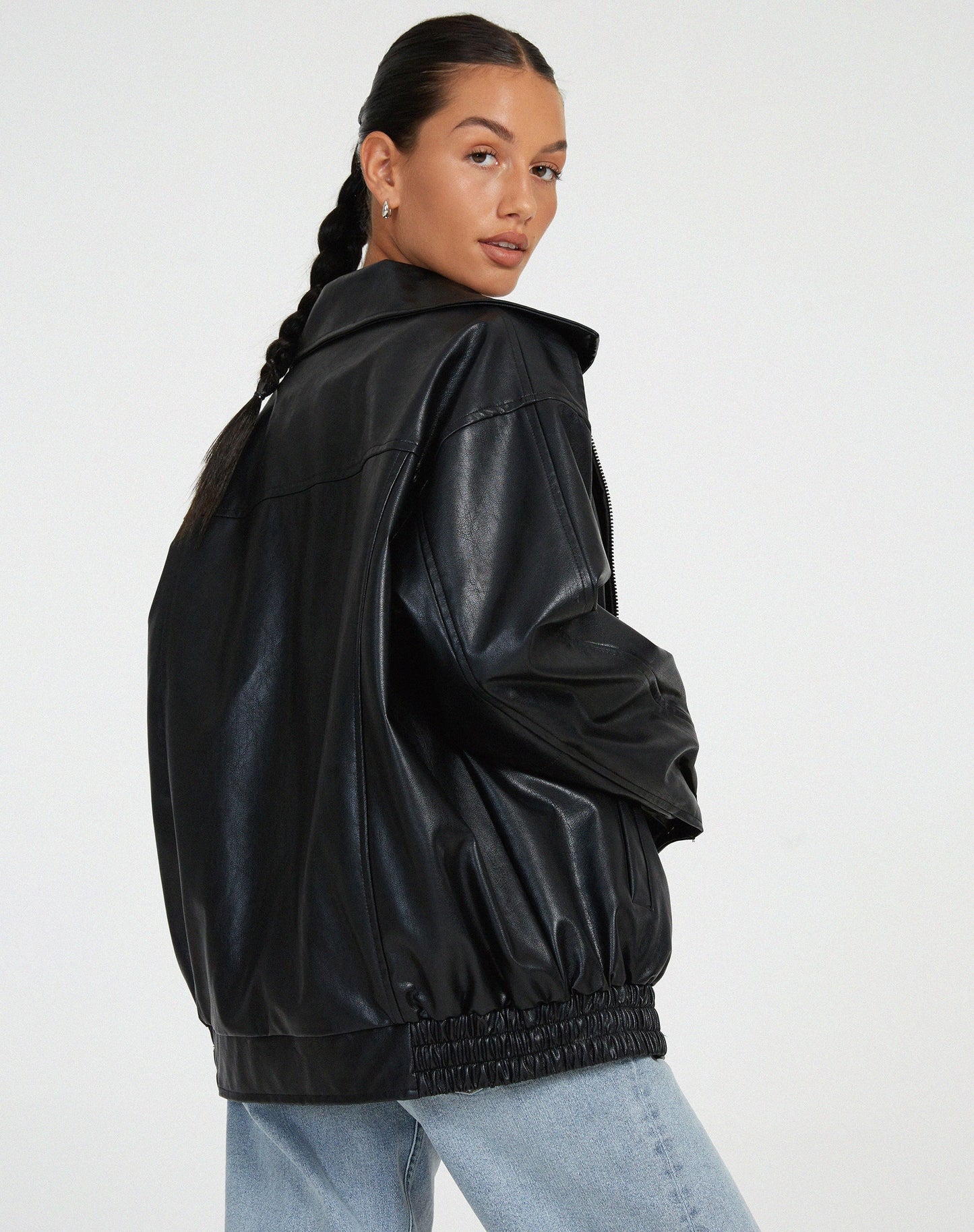 Sophia | Oversized PU-Lederjacke Damen – Modischer Look, Hochwertiges Kunstleder