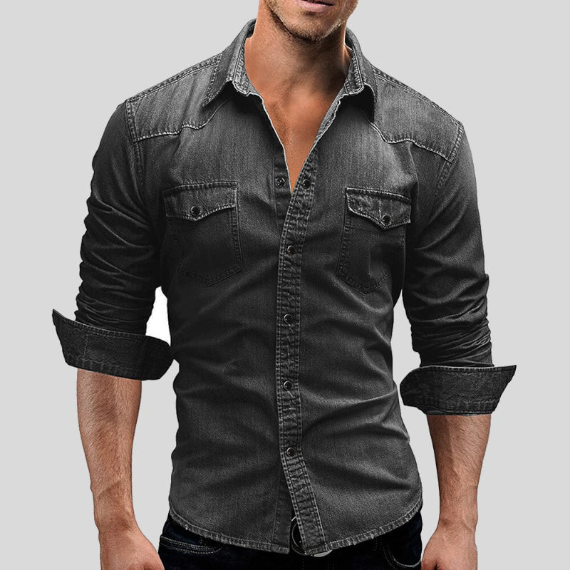 Cedric | Herren Denim-Hemd in Vintage-Optik