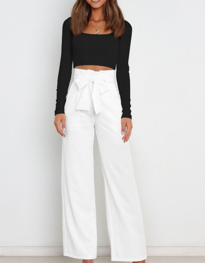 Gudrun | Elegante Stoffhose mit Schleife