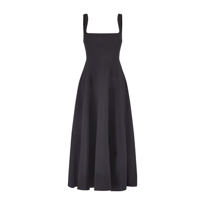 Bella | Elegantes Maxikleid A-Linie mit breiten Trägern – Schwarz, Weiß, Mintgrün
