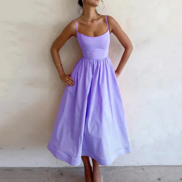 Romantisches A-Linien Kleid in Rosa – Ärmellos & figurbetont mit Vintage-Flair