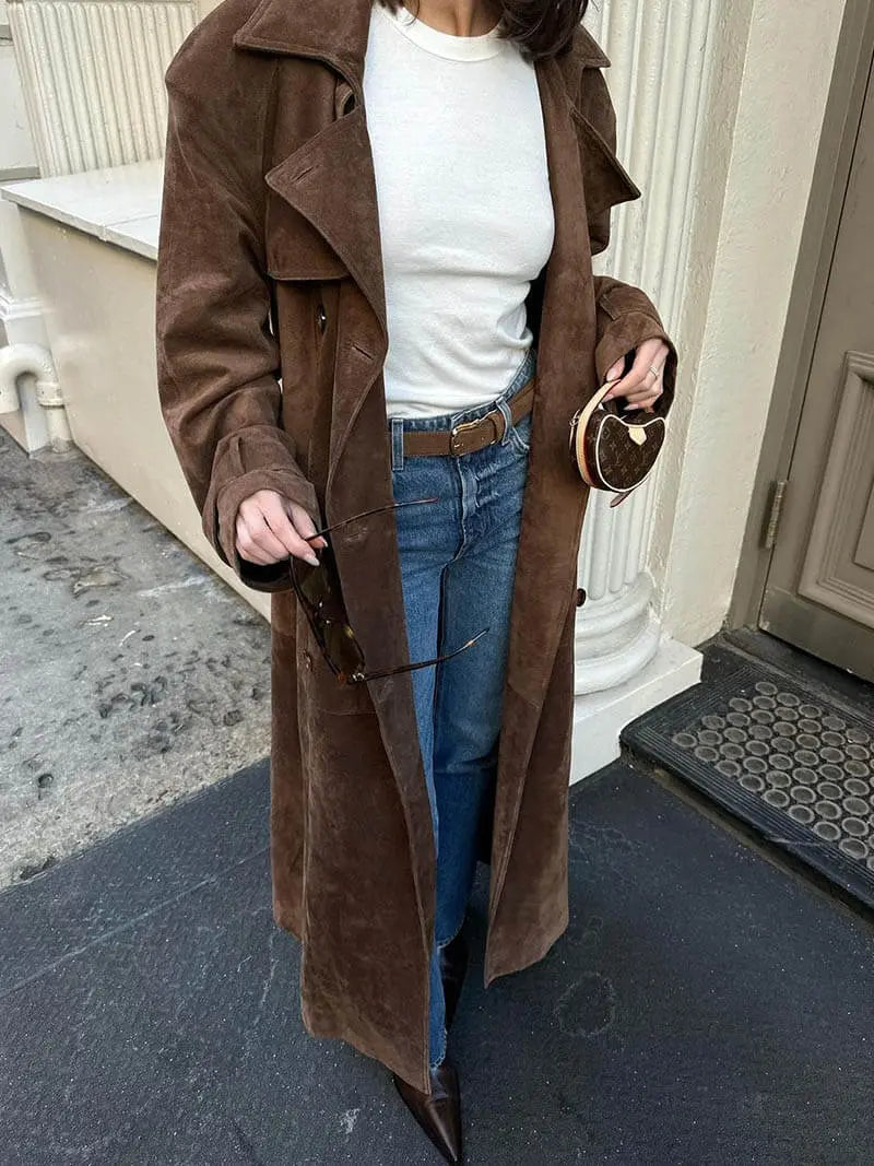 Ella | Wildleder Trenchcoat