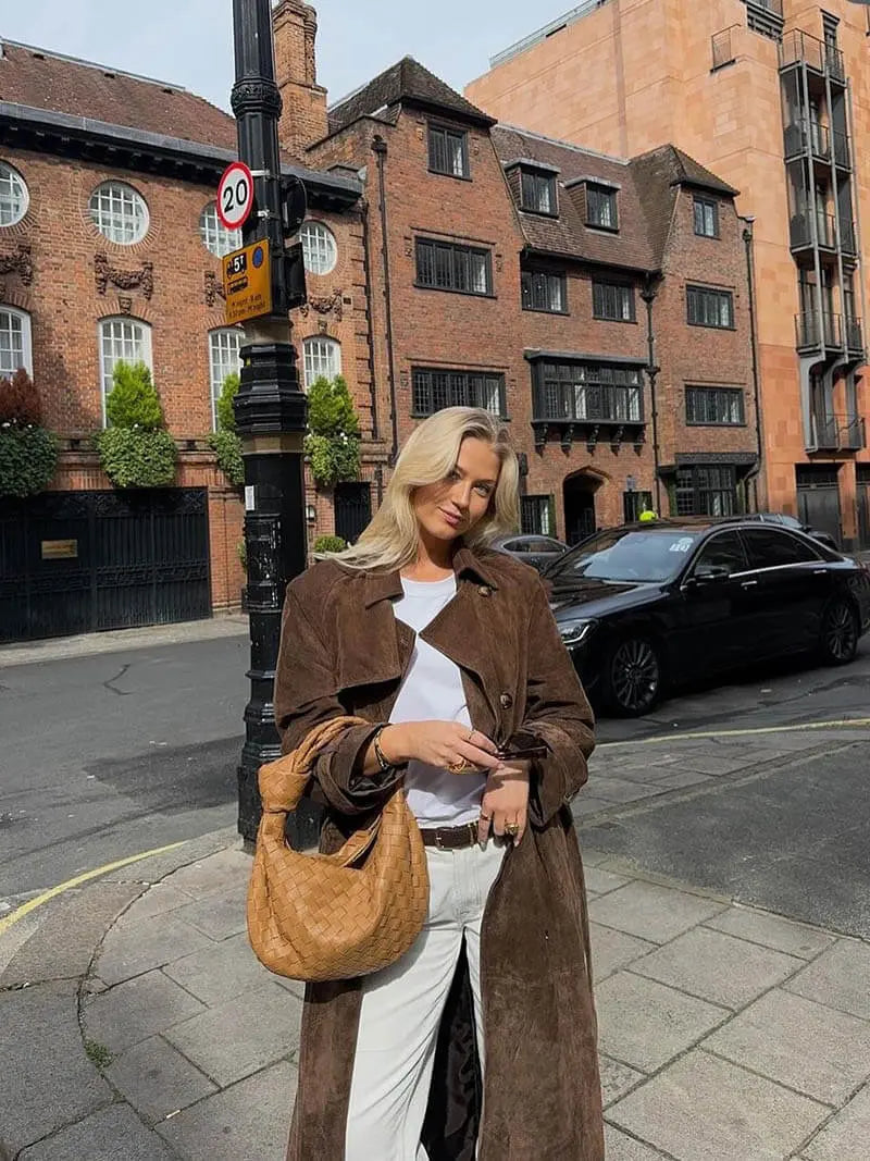 Ella | Wildleder Trenchcoat