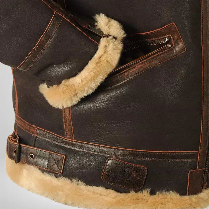 Thomas™ | Exklusive Fliegerjacke mit Fellkragen