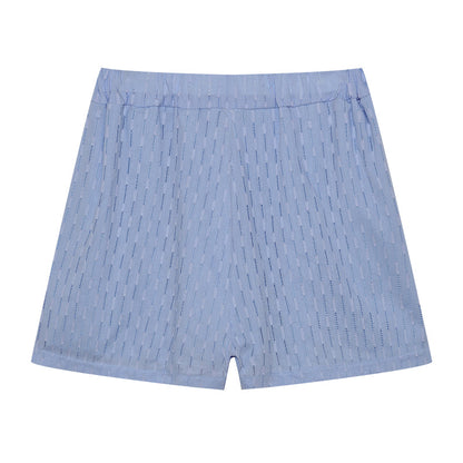 Leichter Zweiteiler aus Baumwollmix – Oversize Bluse & Shorts für Damen