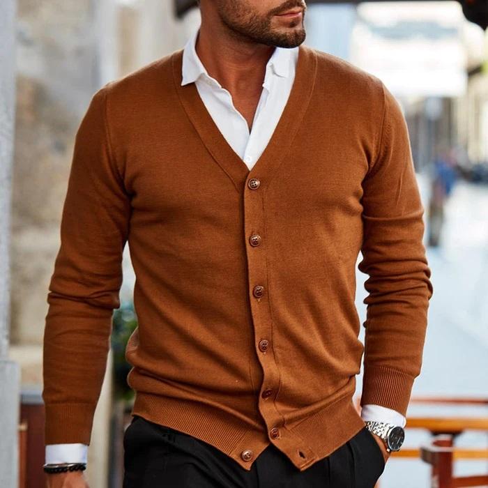Stefan | Comfort Herren Strickjacke