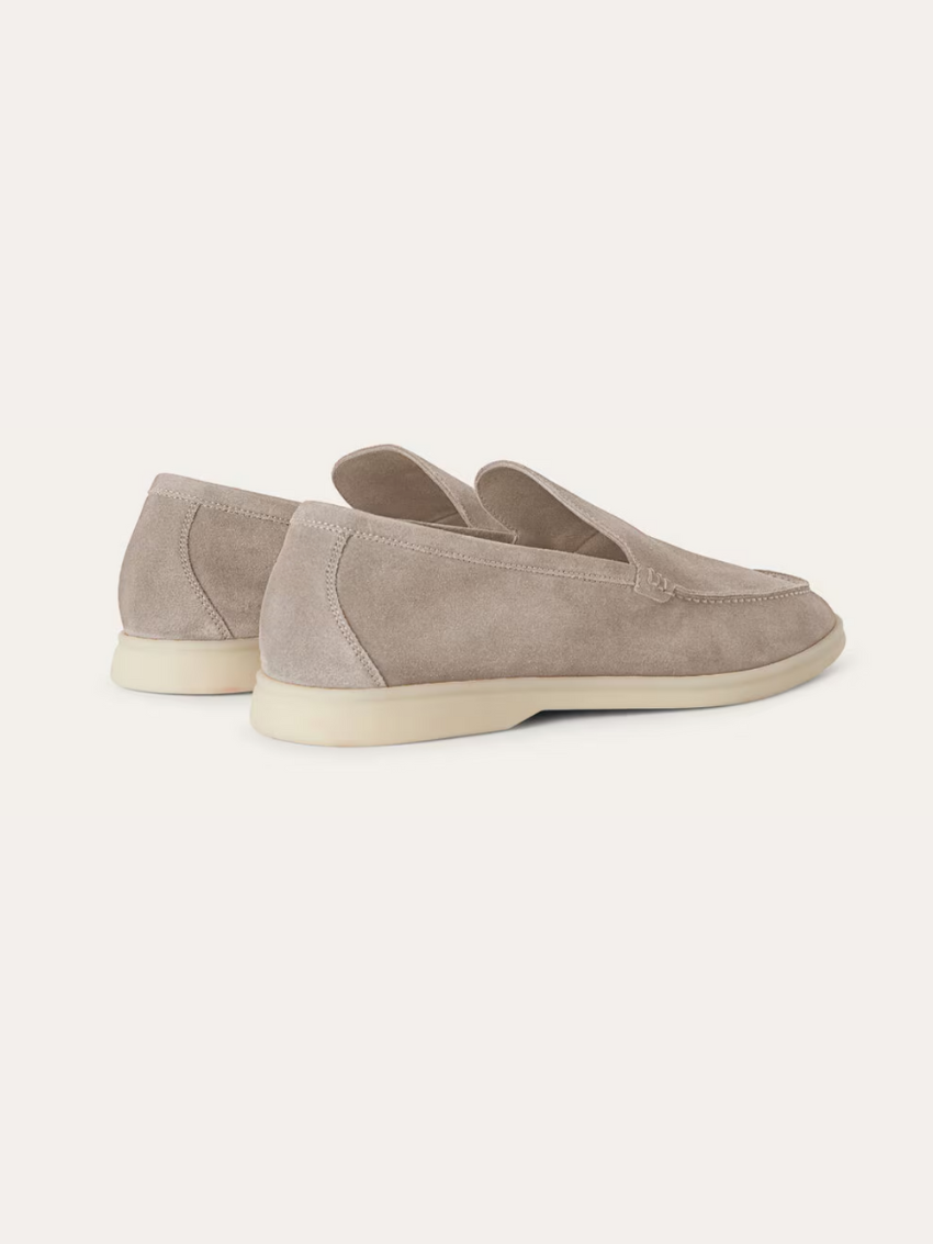 Eleganter Beige Herren Loafer aus Echtem Wildleder