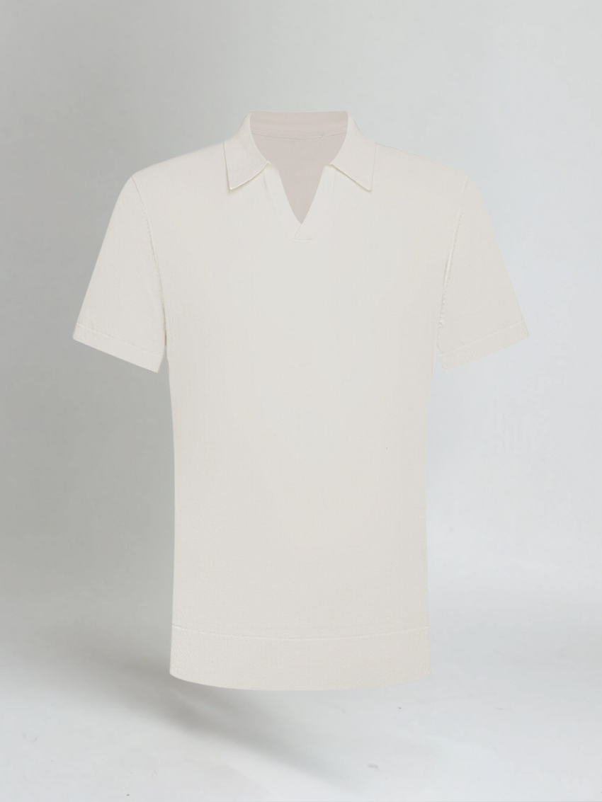 Elegantes Herren-Poloshirt mit offenem V-Kragen