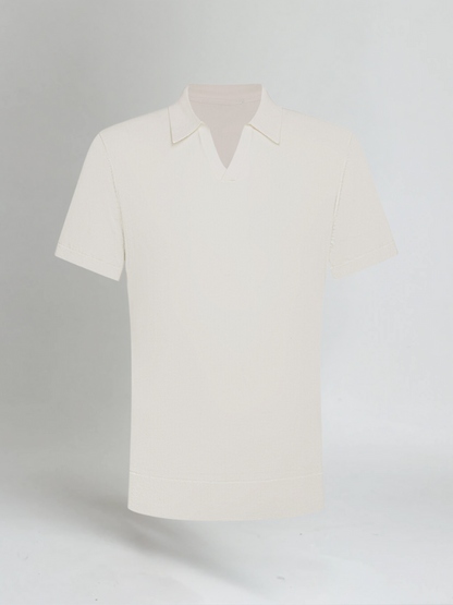 Elegantes Herren-Poloshirt mit offenem V-Kragen